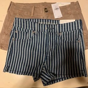 Bundle size 2 American eagle shorts khaki & stripe